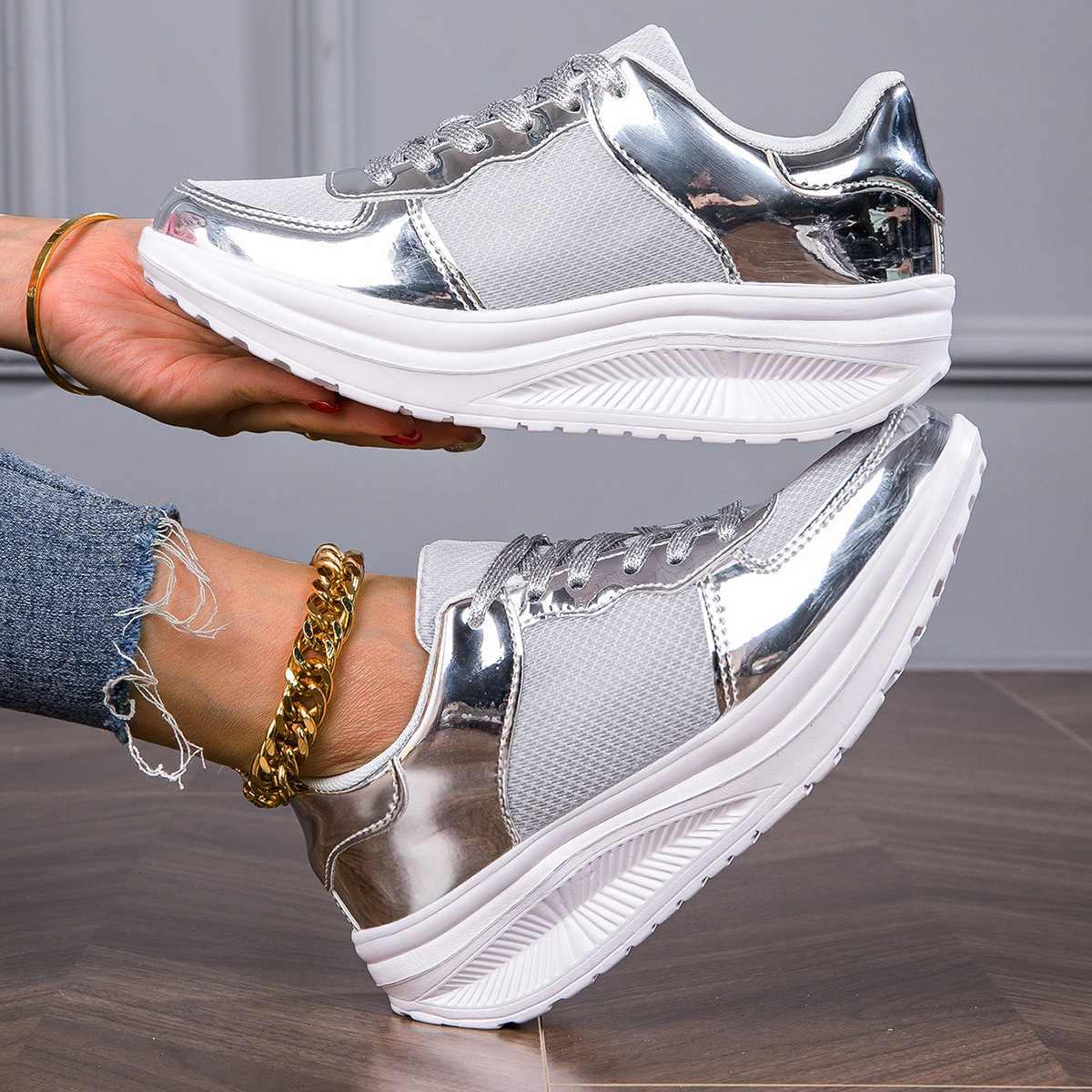 Rocking Bottom Golden Bright Breathable Casual Sneaker foto 3