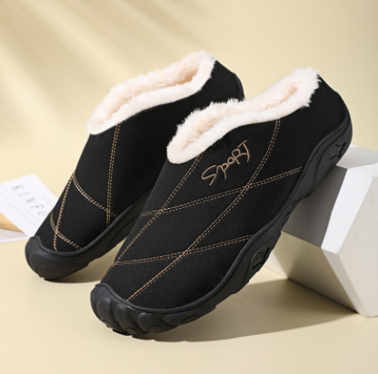 New Baotou Women's Indoor Home Couple Fleece-lined Warm Cotton Slippers foto 4