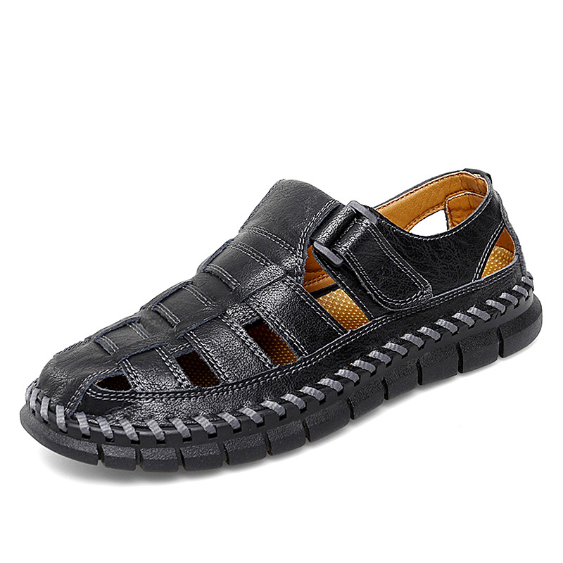 Plus Size Men's Beach Sandals Retro Hollow Out foto 3
