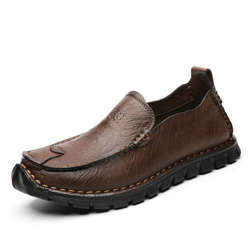 Outdoor Sports Anti-slip Lace-up Soft Bottom Men's Casual Leather Shoes foto 5