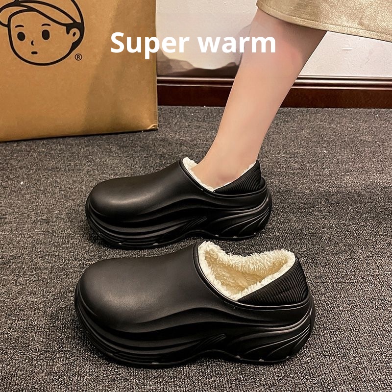 Heel Wrap Platform Type Snow Boots Women's Fleece-lined Thermal Cotton Slippers foto 2