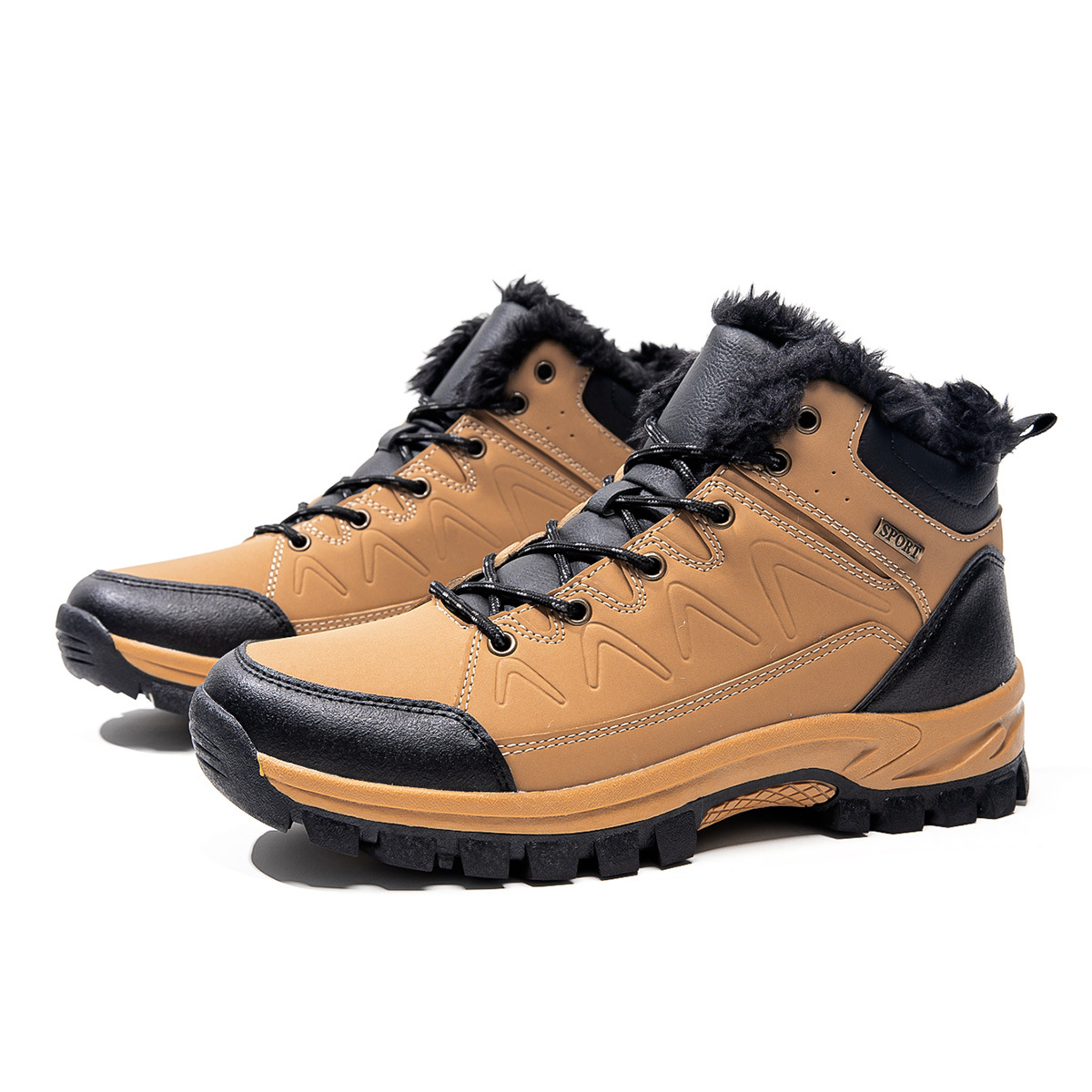 Mens Plus-Size High-Top Fleece-Lined Thermal Cotton Shoes foto 2