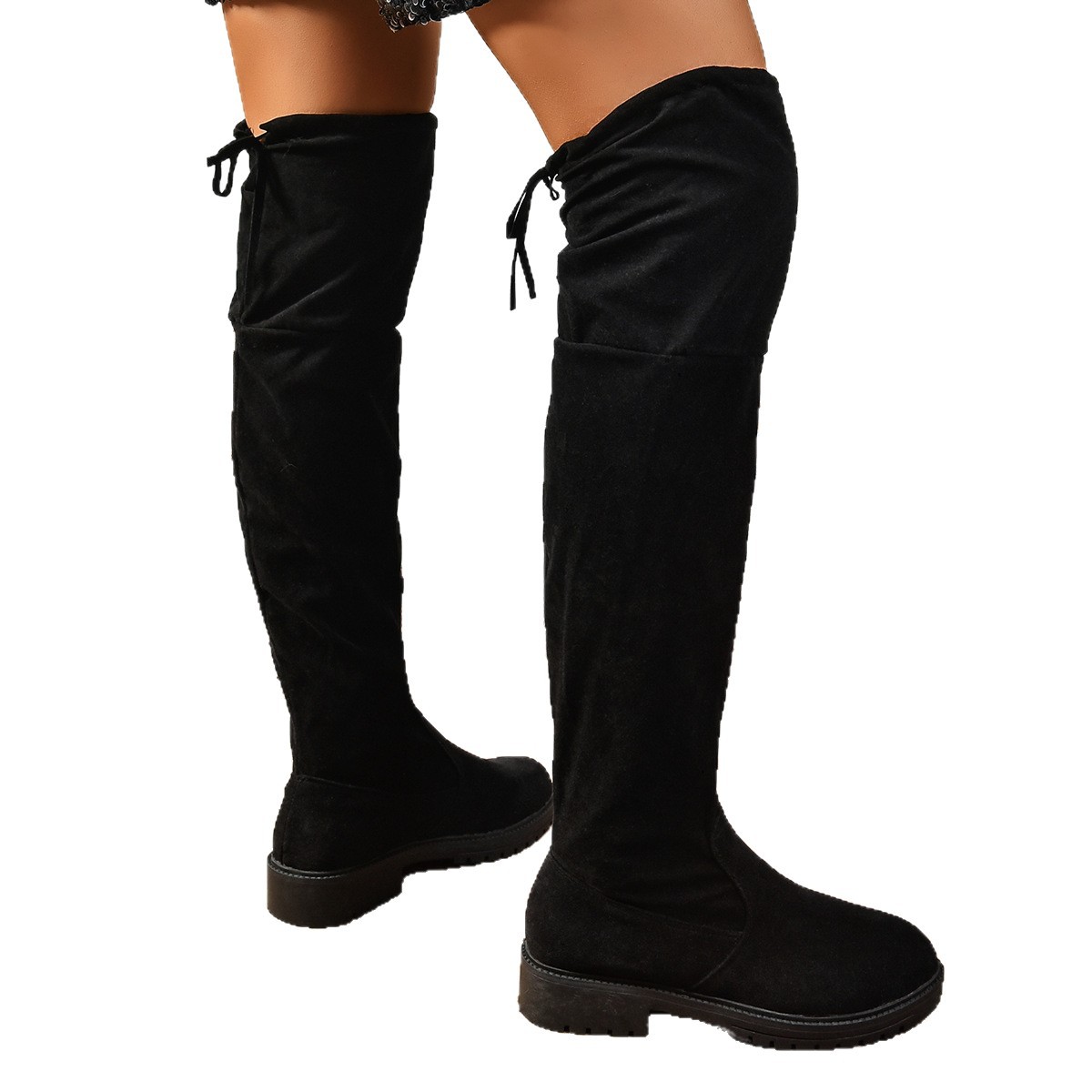 Elastic Thicksoled Solidcolor Fashionable Kneehigh Boots foto 2