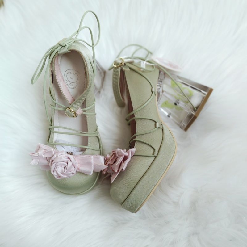 Glass Worry Elegant High Heel Pumps Round Toe Bowknot foto 3