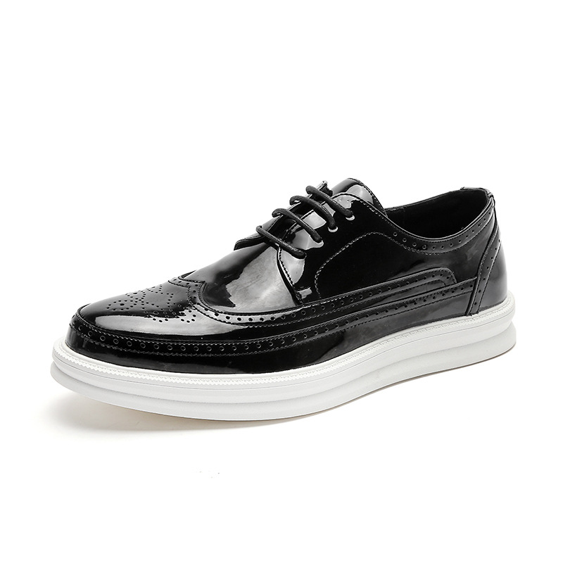 Men's Carved Casual British Leather Shoes foto 3