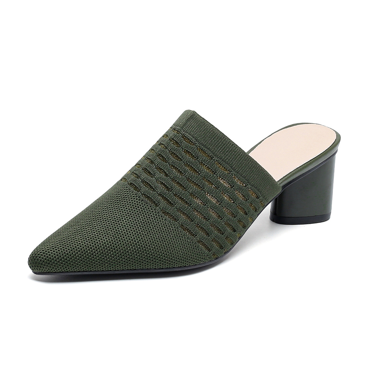 Pointed Toe Toe Cap Sandals Chunky Heel High Heels foto 3