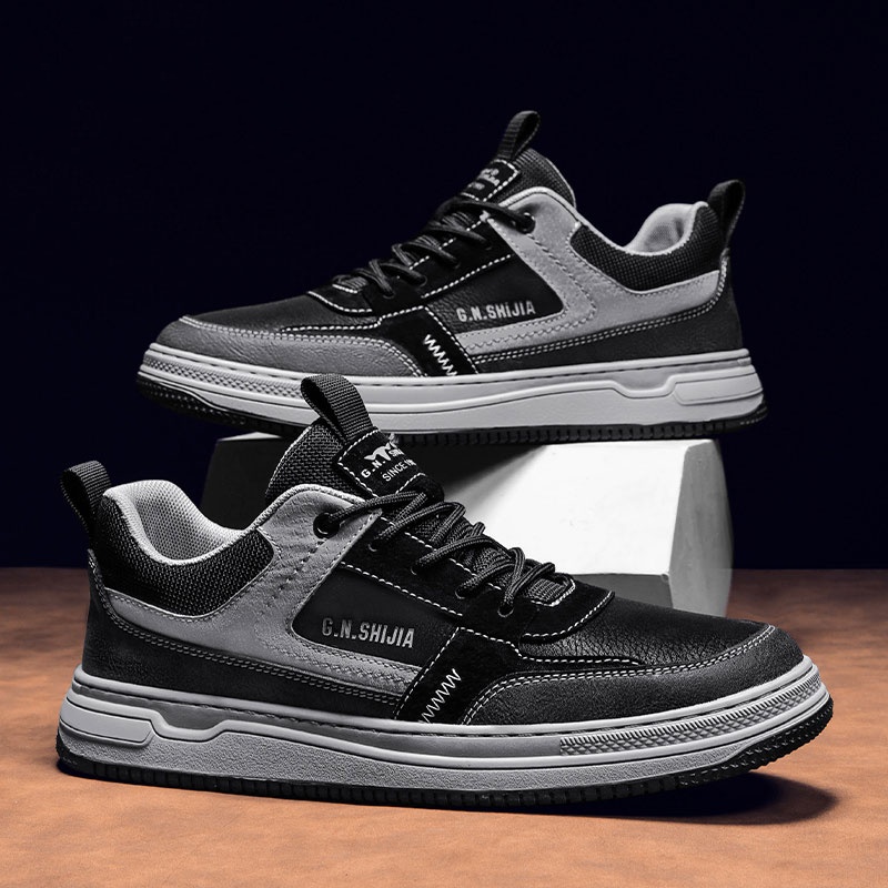 Spring Retro Sports Casual Shoes Men's Leather All-matching foto 5