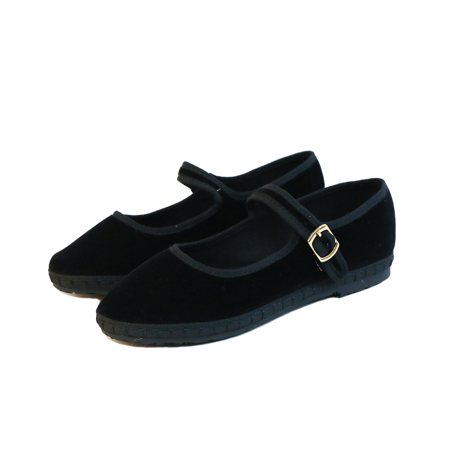 Retro Velvet Strap Mary Jane Shoes For Women foto 2