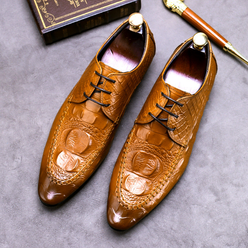 Men's Dress Shoes Crocodile Pattern British foto 4