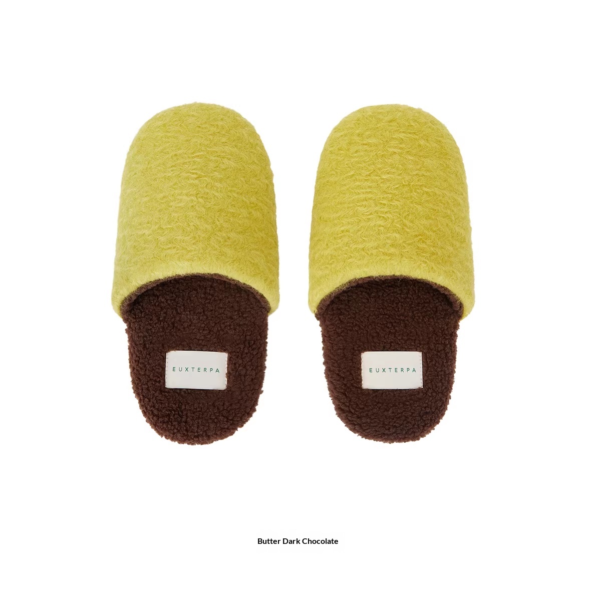 Woolen Color-blocked Home Floor Slippers Indoor Silent Non-slip Warm Cotton Slippers foto 3