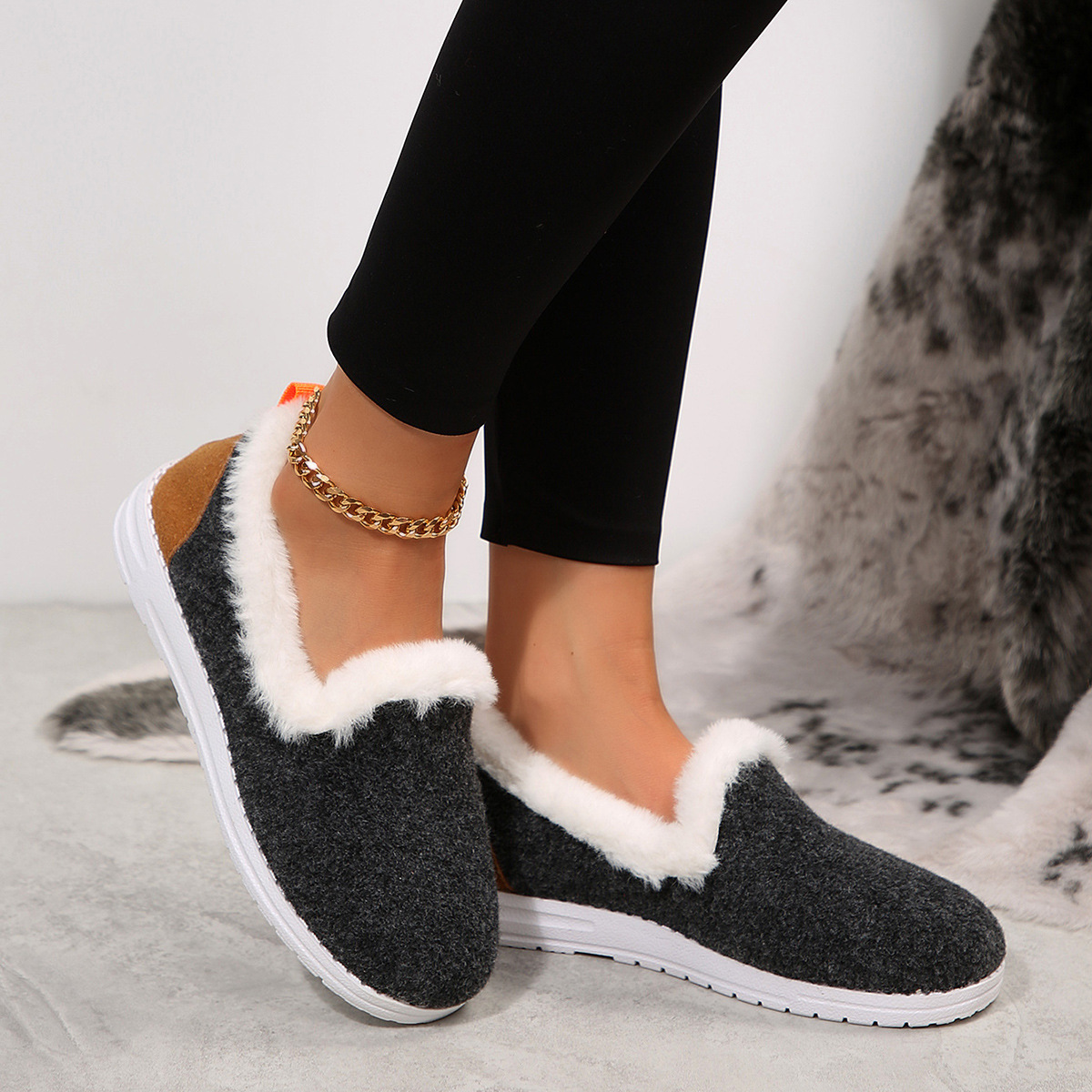 Women's Korean Version Thick Soled Short Tube Thick Cotton Shoes foto 3