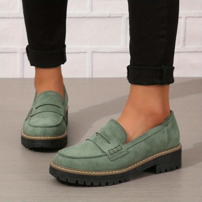 Women's Solid Color Fashionable Thick-soled Loafers foto 4