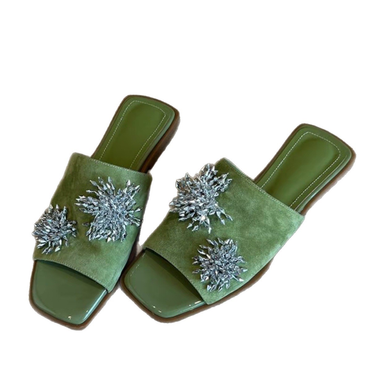 Summer New All-Match Black Sophisticated French-Style Flat Sandals foto 4