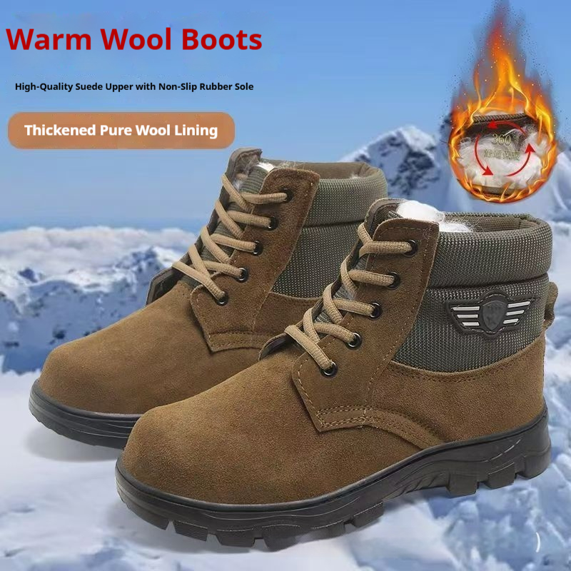 Mens Sheepskin-Trimmed Thermal Cotton Boots foto 2