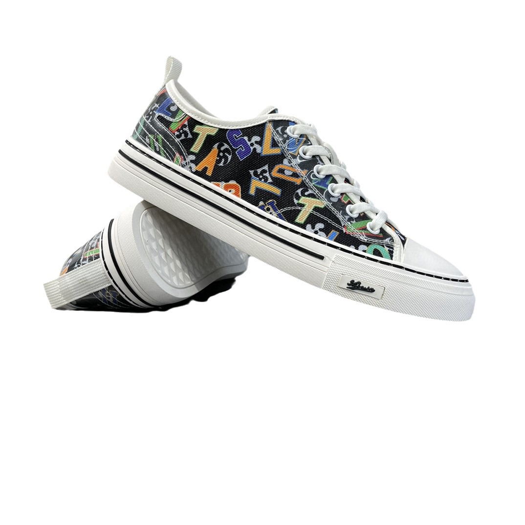 Summer Knitted Casual Board Shoes Flat Printing foto 5