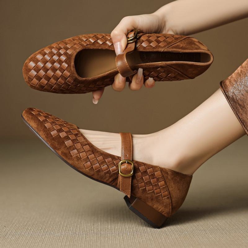 Shallow-toe Leather Shoes Mary Jane Shoes With A Single Strap foto 4