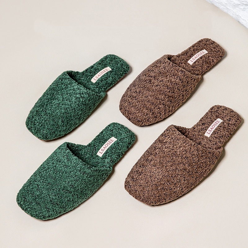Autumn And Winter Fleece-lined Thermal Cotton Slippers Women's Indoor Home Non-slip foto 5