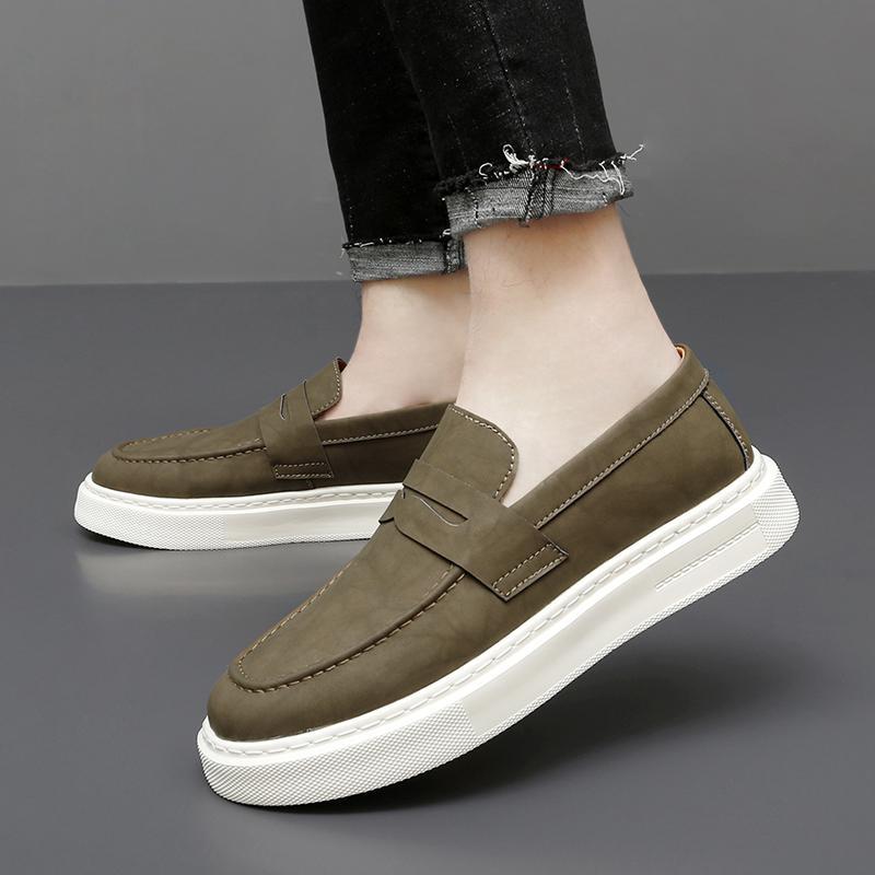 Platform Loafers Men's I Slip-on Casual Leather Shoes foto 3