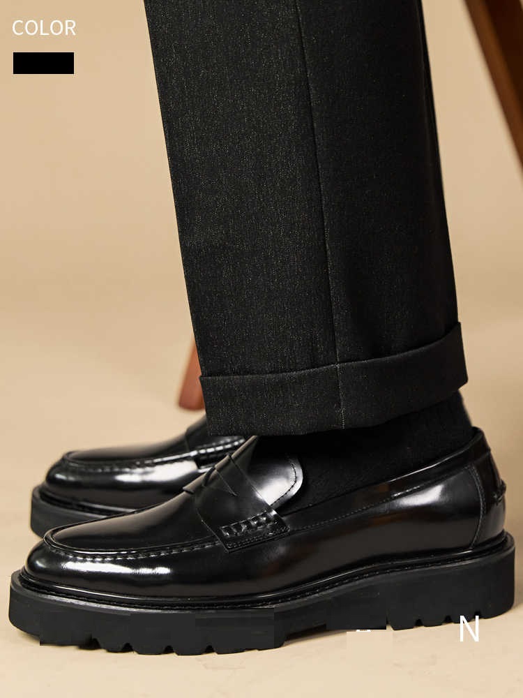 Handmade Slip-on Thick Bottom Increased By Business Casual Leather Shoes foto 3