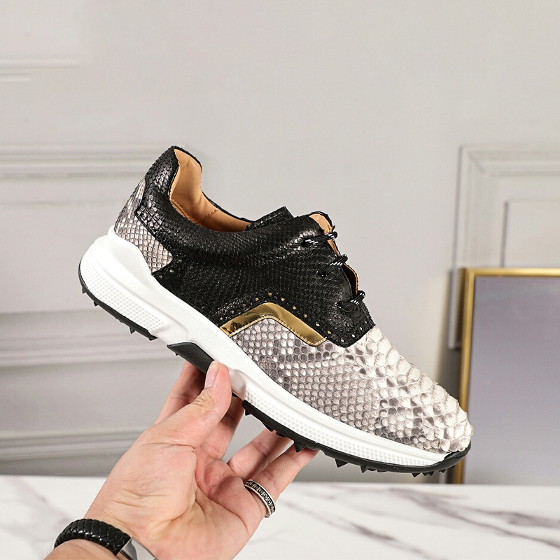 Round Head British Style Sneaker Breathable Snakeskin foto 5