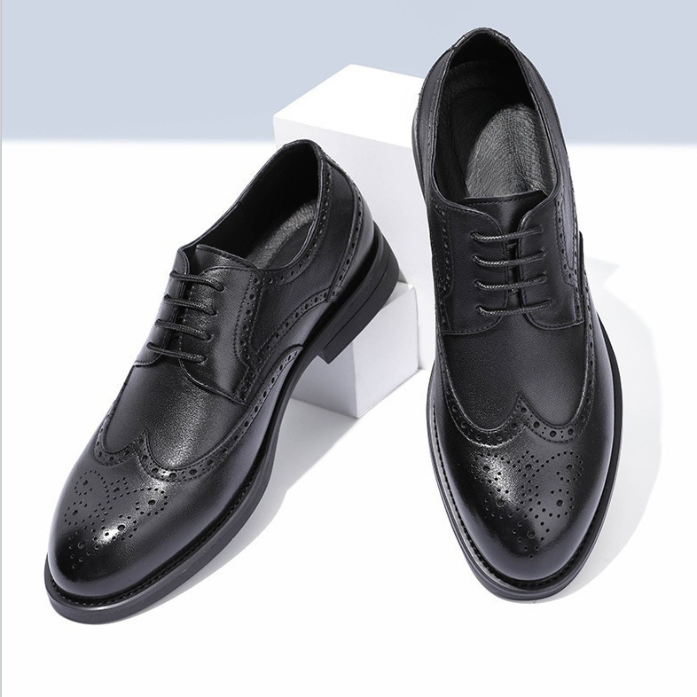 Fashion New Brogue Leather Shoes Men foto 3