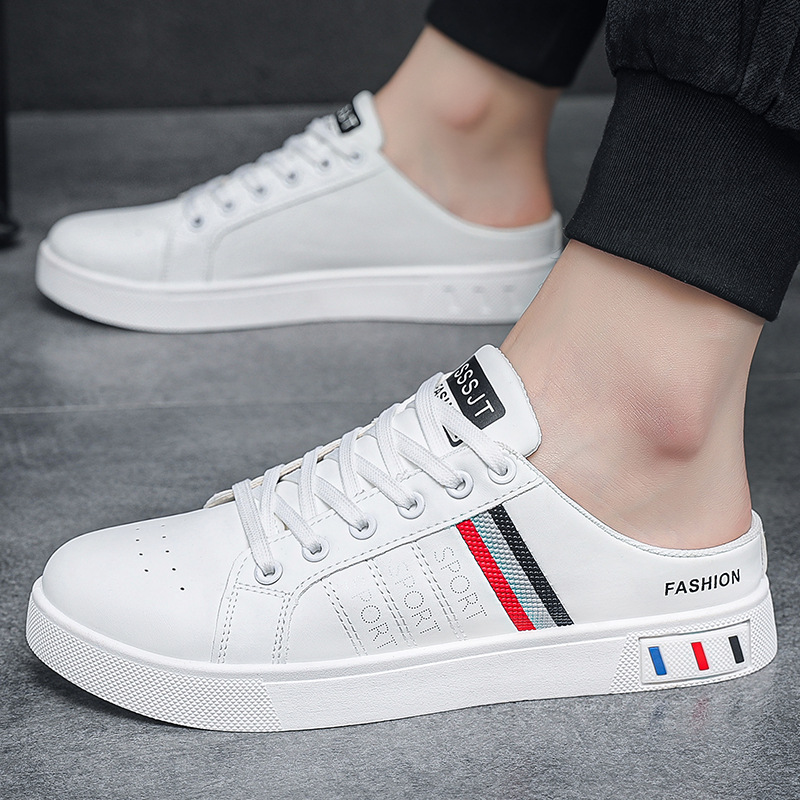 Summer Men's Casual Breathable Semi Slipper White Shoes foto 3