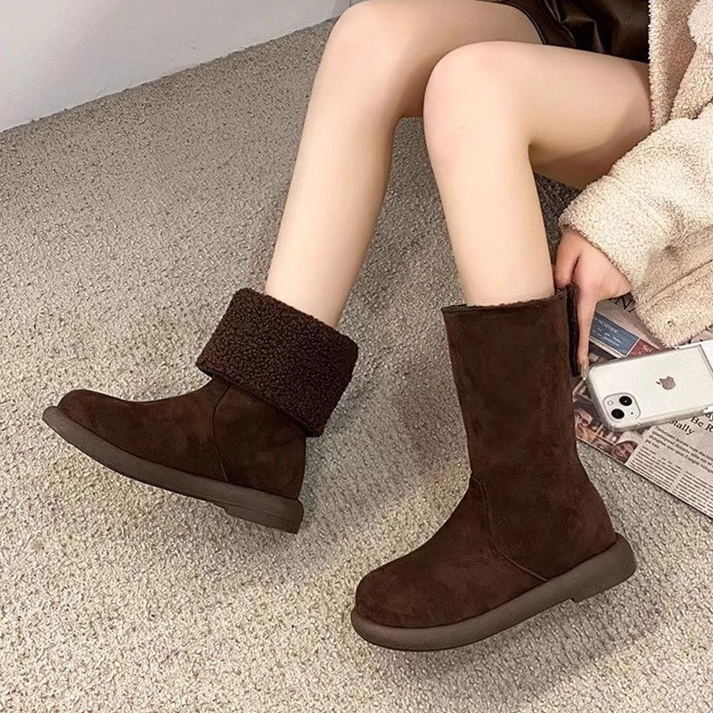 Womens Casual Warm Mid-calf Boots With Cotton Lining foto 3