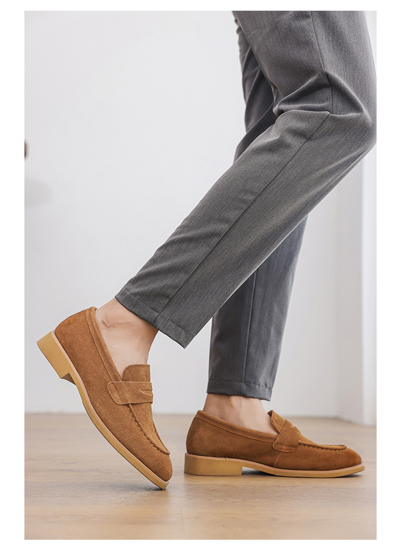 Formal Business-Casual Leather Mens Slip-On Loafers foto 5