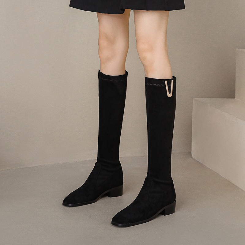 Below The Knee Women's Over-the-knee Skinny Low Heel Large Size Boots foto 2