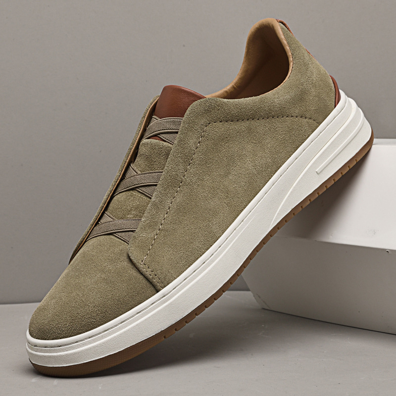 European First Layer Cowhide Four Seasons Leisure Korean Style Versatile Personality Men's Shoes foto 5