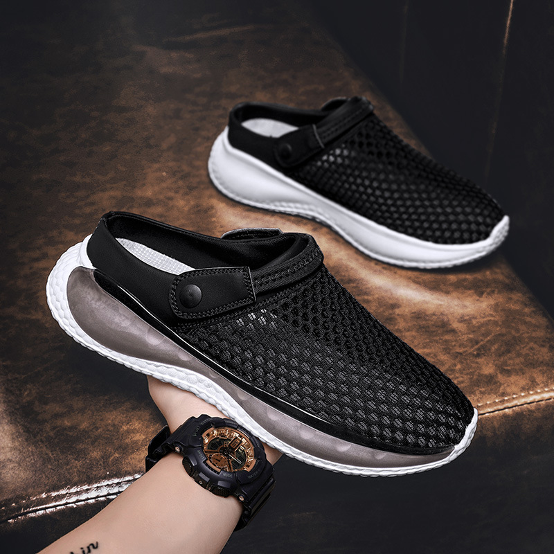 Men's Pump Semi-slipper Sandals Non-slip Sports Hollow Beach Shoes foto 4