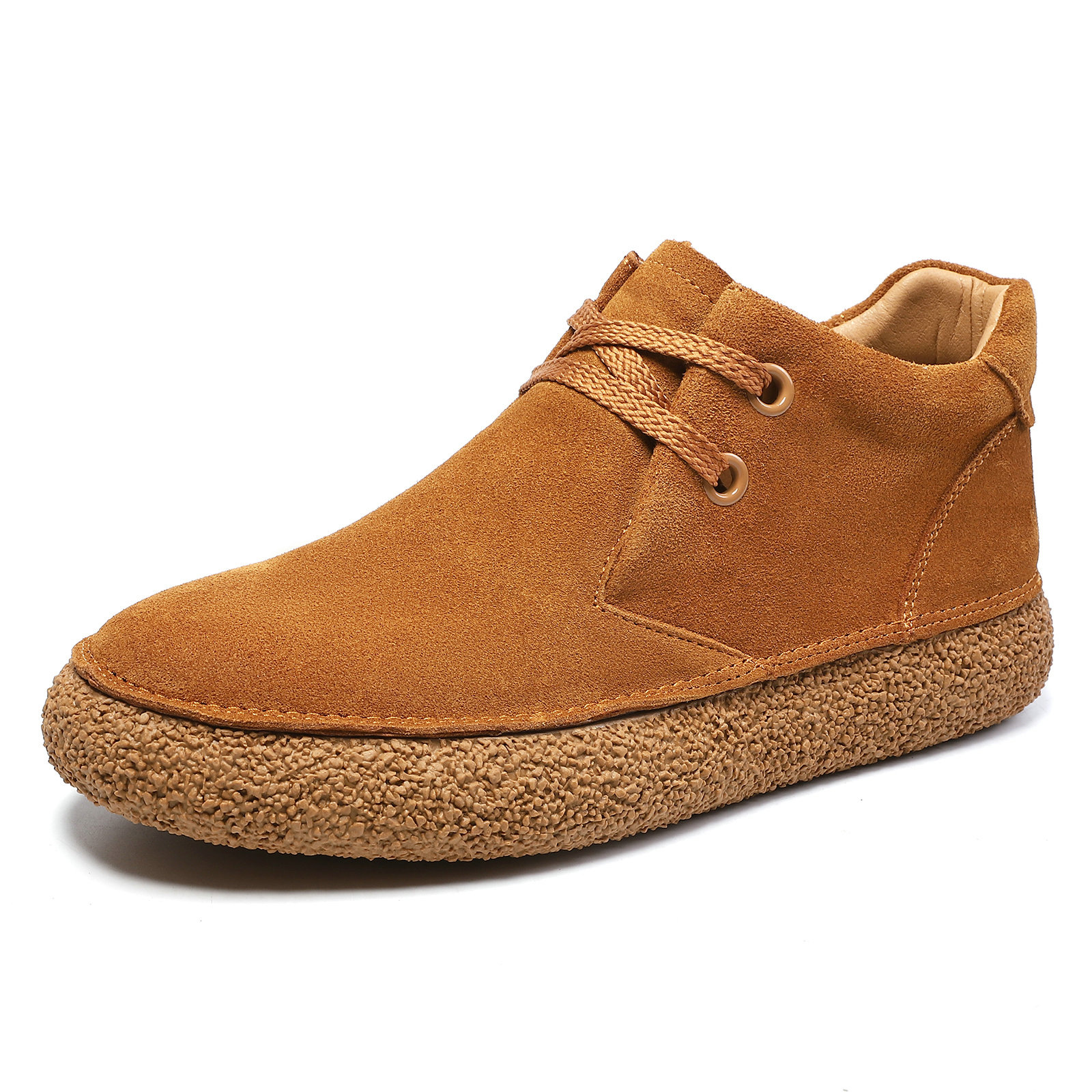 Matte Suede Mid-Top SneakersMartin Boots Mens Casual Leather Shoes Thick-Soled Trendy Shoes foto 4