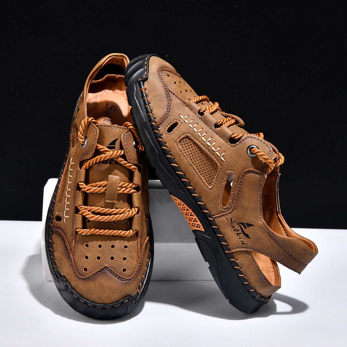Hand-sewn Casual Closed-toe Sandals foto 2