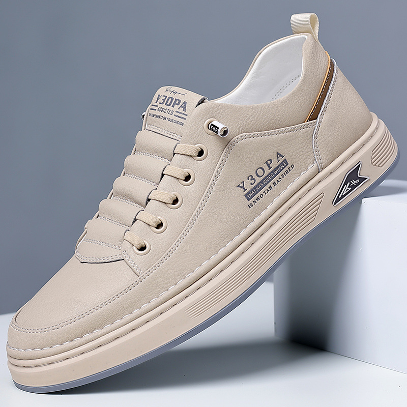 Retro Soft Breathable Leather Men's Casual Shoes Driving Flat Shoes foto 4