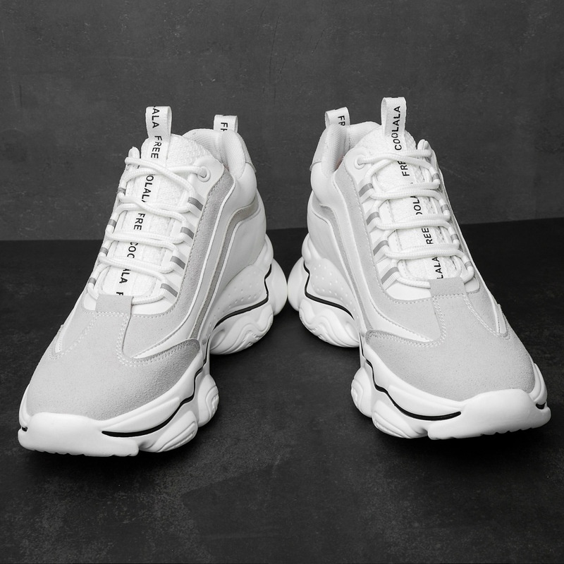 Men's Fashion Cowhide Mesh Lining Sneakers foto 4
