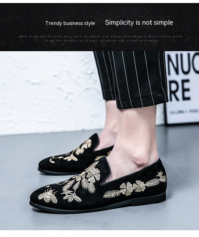 Men's Embroidery Fashion Embroidery Business Leather Shoes foto 2