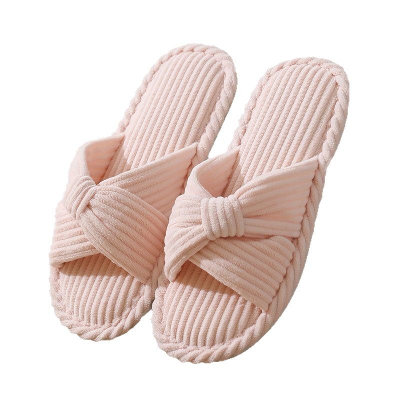 Corduroy Cross Cotton Slippers Home Warm Slippers foto 3