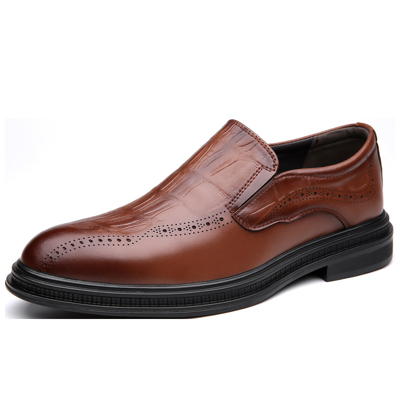 Mens Casual British-style Pointed Leather Shoes foto 3
