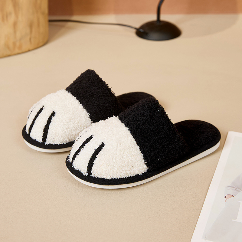 Cute Cartoon Cat Paw Plush Slippers For Home foto 2