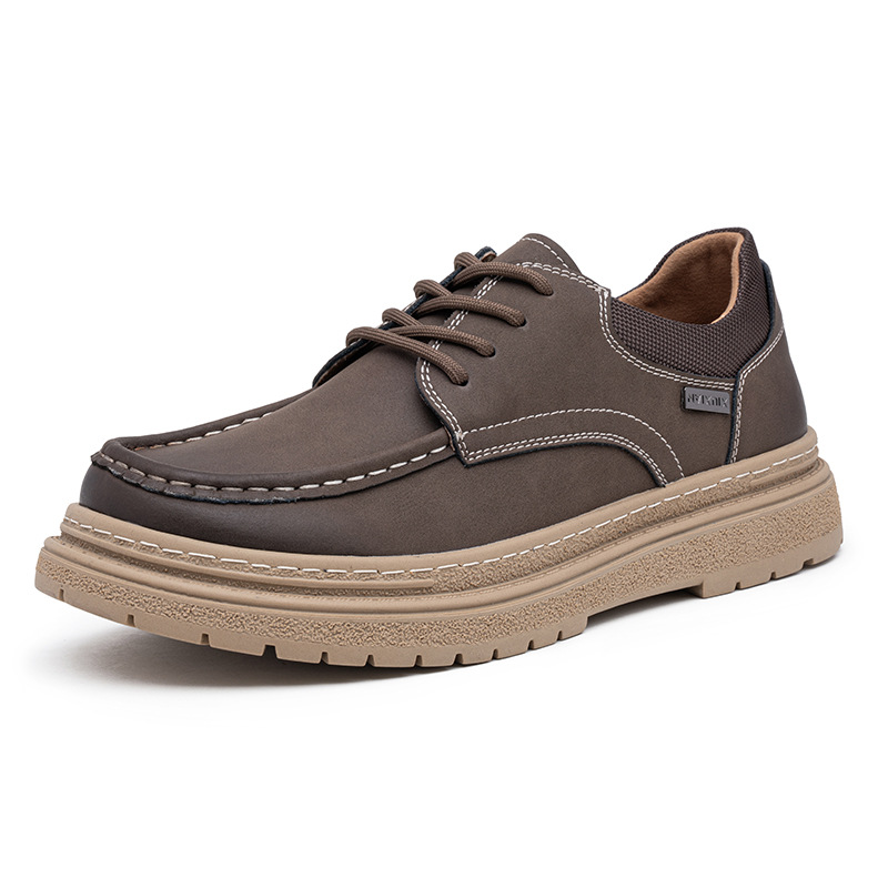 Autumn Retro Style Work Men's Casual Leather Shoes foto 2