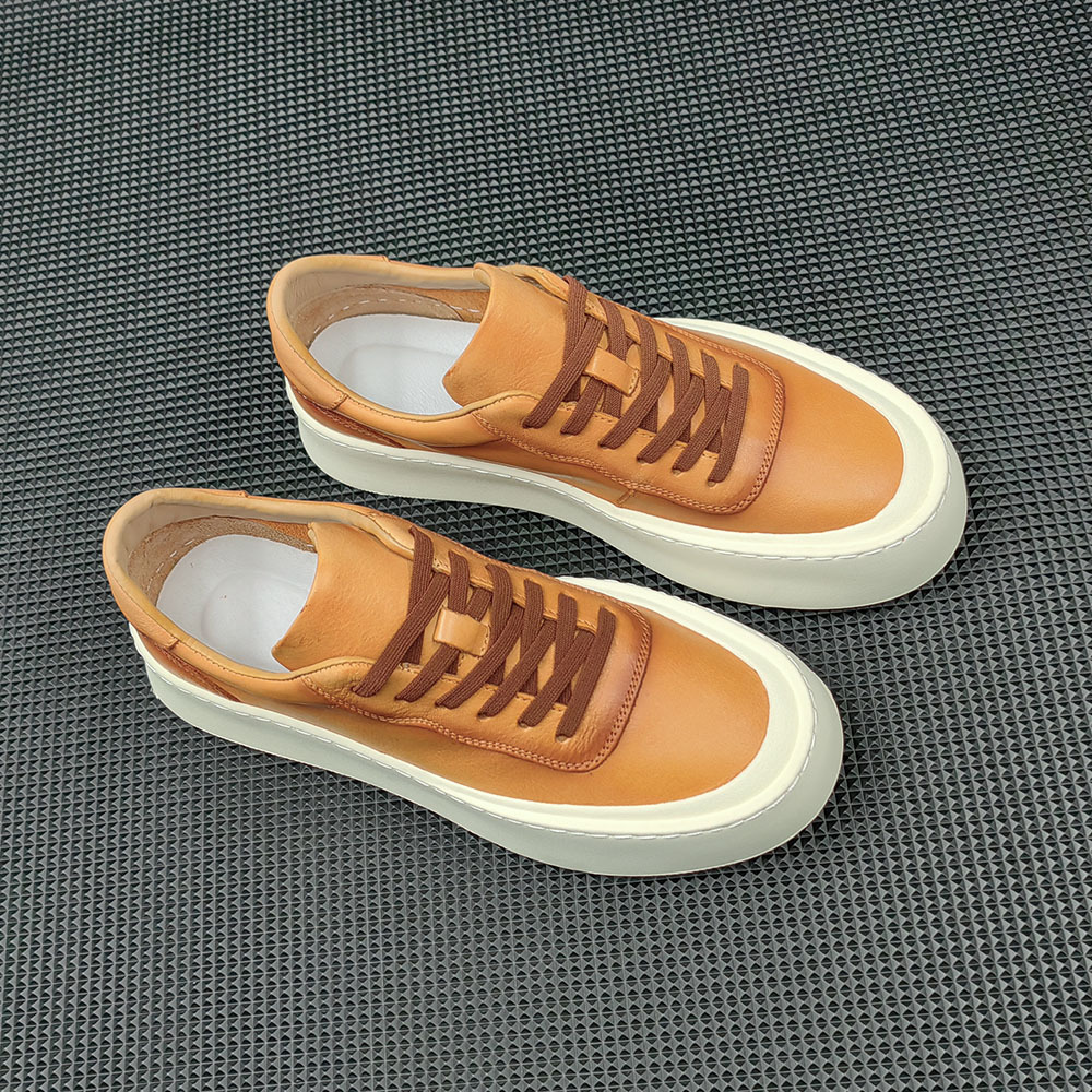 Boys First Layer Cowhide Board Shoes Thick Bottom foto 2