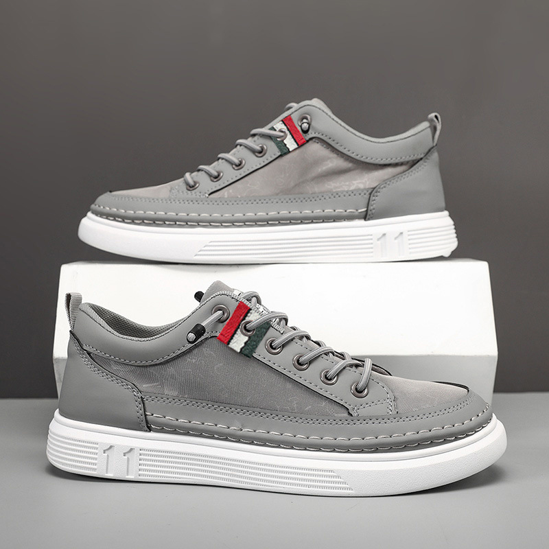 Casual Men's Sneakers High-end Versatile Canvas Sneakers Bandage Dress foto 2