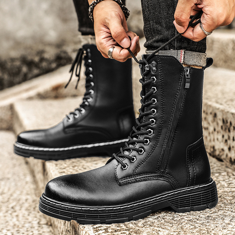 Autumn And Winter Plus Size Men's Long High-top Martin Boots foto 3
