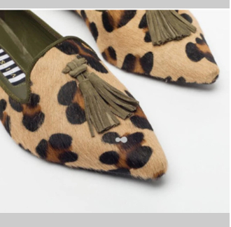 Women's Low-cut Pointed-toe Colorblock Tassel Flat Shoes foto 4