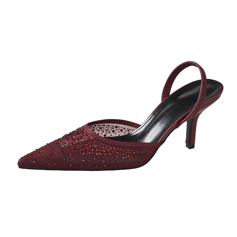Womens Shiny Mesh Versatile High Heels foto 5