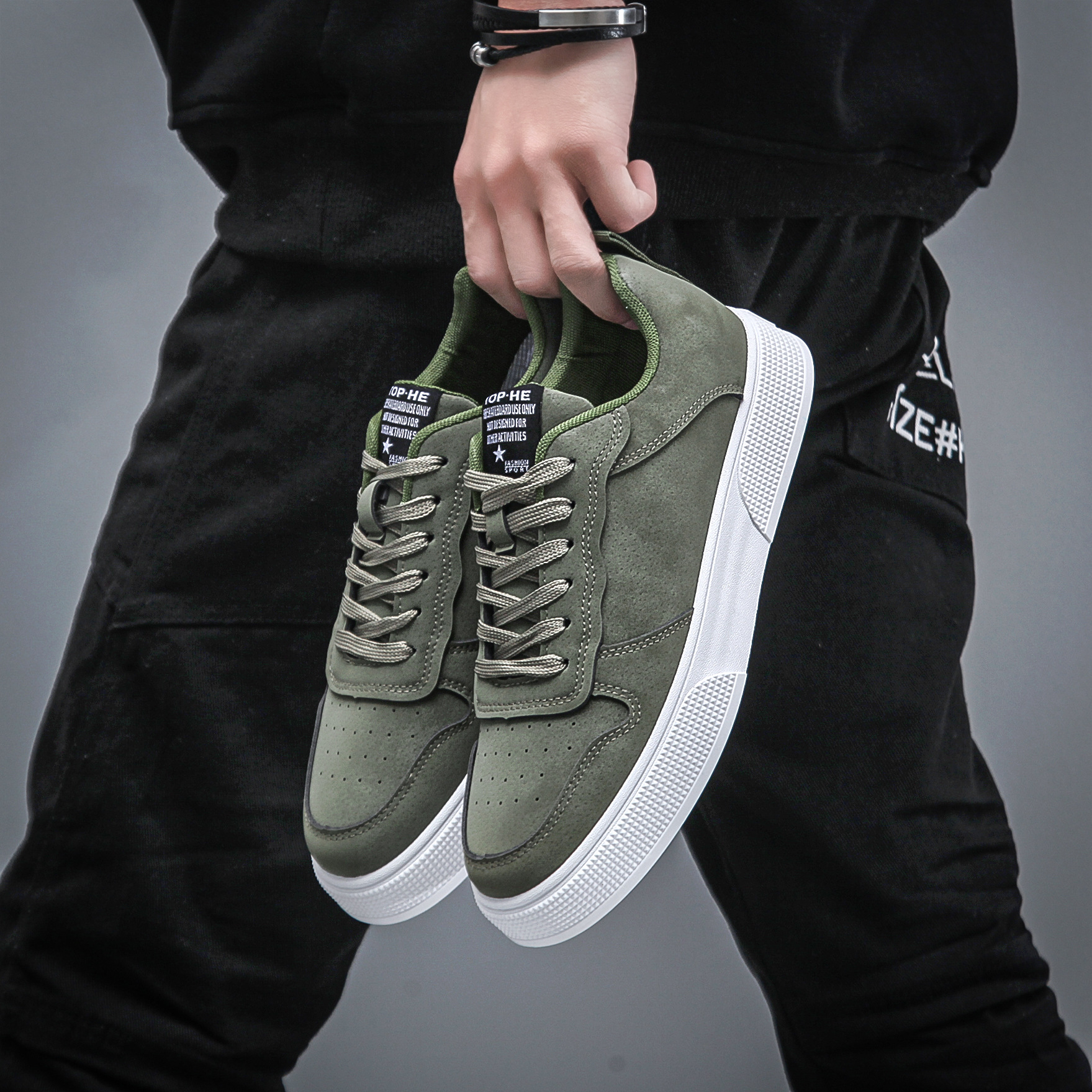 Men's Casual Sneakers Bottom Soft Surface Flat Low Trendy Shoes foto 3