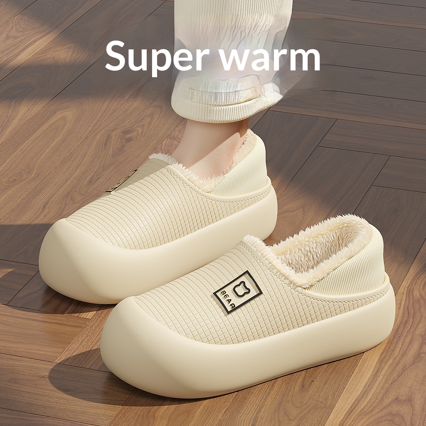 Indoor Waterproof Warm Cotton Shoes For Women foto 2