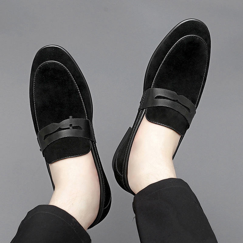 Korean Breathable Brogue Hair Stylist Pointed Men's Shoes foto 2
