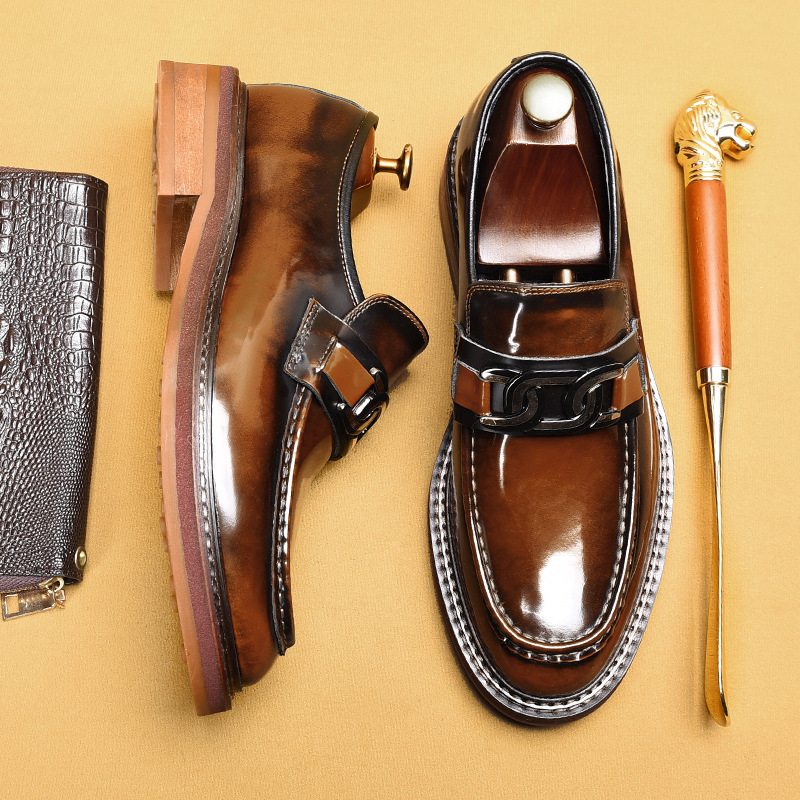 Business Casual Loafers Horsebit Buckle British Style foto 5