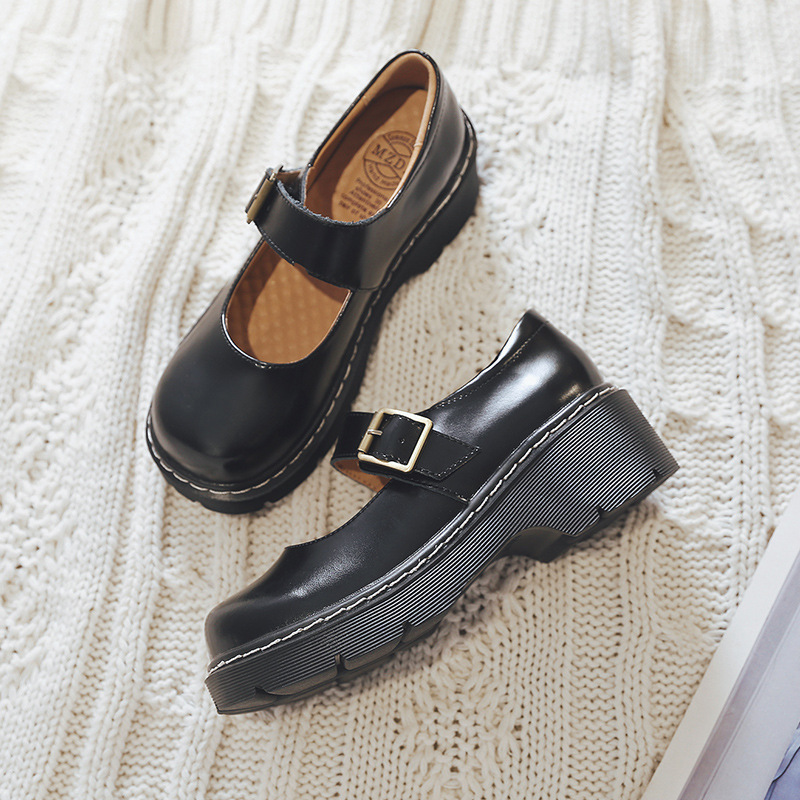 New-style Vintage Buckle Mary Jane Shoes foto 3